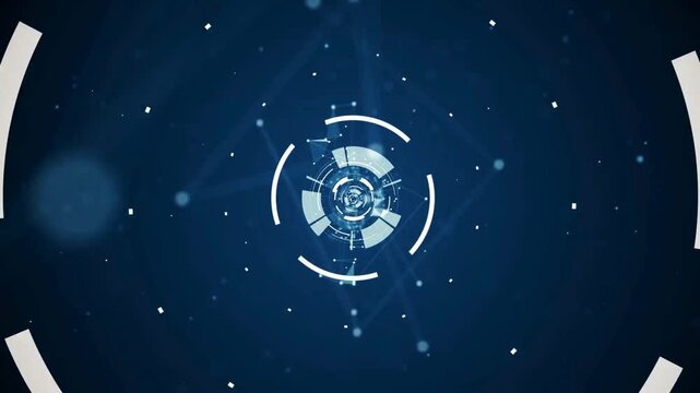 Futuristic 4K HUD interface animation with a conceptual zoom-in effect, ideal for technology, digital, and sci-fi project