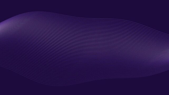 Layered ribbon waves flowing through an abstract space in aurora lilac