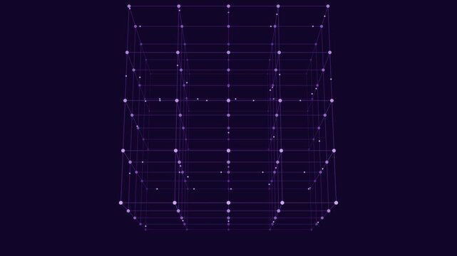 Rotating latent lattice with pulsing data connections in quantum violet