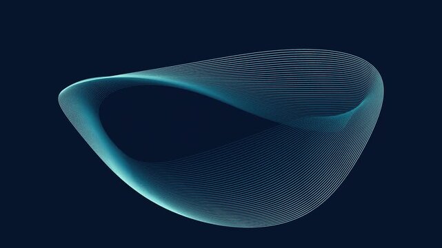 Orbital wave filaments weaving a flowing abstract sculpture in abyss aqua