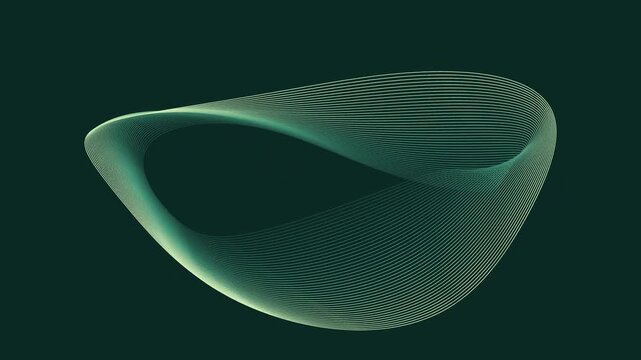 Orbital wave filaments weaving a flowing abstract sculpture in jade mist