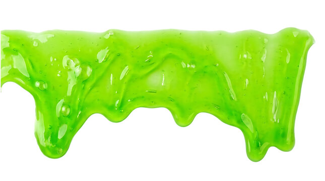 Neon green slime texture isolated on black background