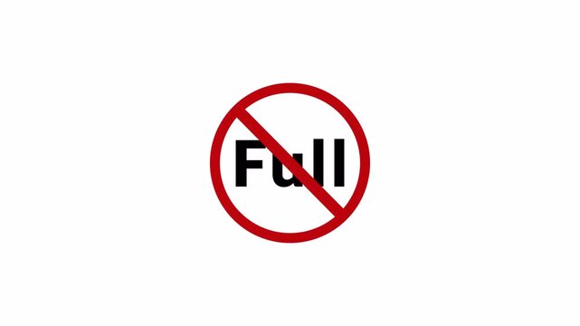 FULL Prohibition Symbol Sign Animation in 4K, stop or no exit forbidden red circle animation Warning, prohibited or ban icon animation. FULL Prohibition Symbol with Alpha Channel
