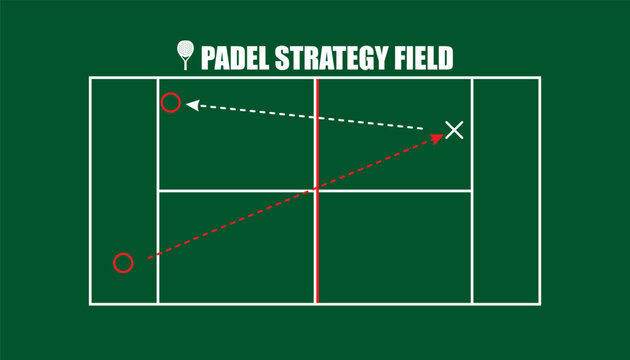 Padel Court Strategy Diagram Illustration

