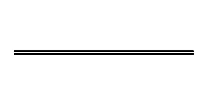 Transparent black double-line horizontal divider graphic element (PNG), underline/accent line, content separator, border decoration.