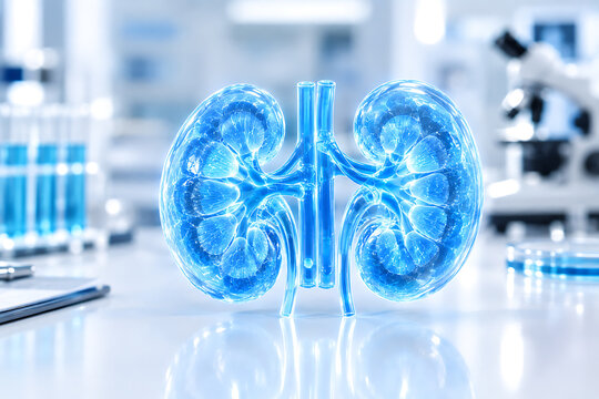 Human Kidney Anatomy Model for Renal Science, Nephrology Education, Urinary System Research and Medical Healthcare Illustration