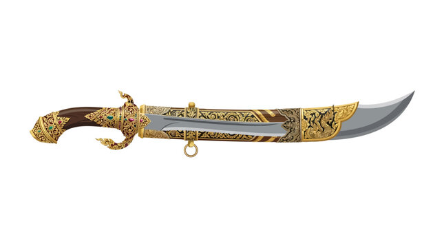 antique dagger isolated on white Thai_krabi_sword_displayed_20260919103346 