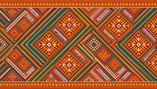 seamless pattern pixcel style ethnic geometry ethnic design design for textile fabric batik print ethnic motifs