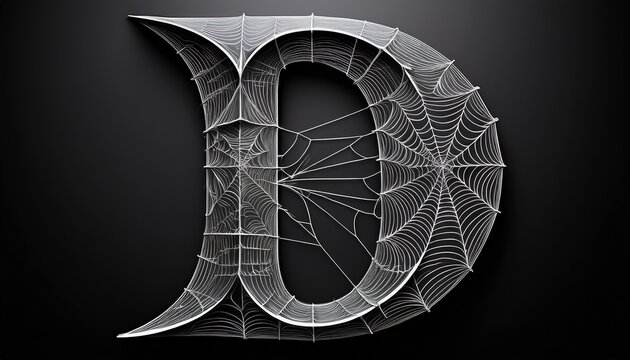 spider web style letter d