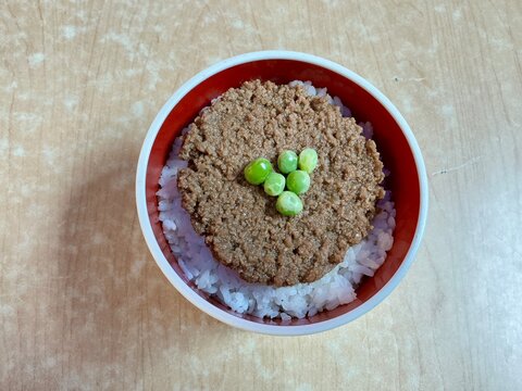 Japanese Soboro Don Minced Beef Rice Bowl