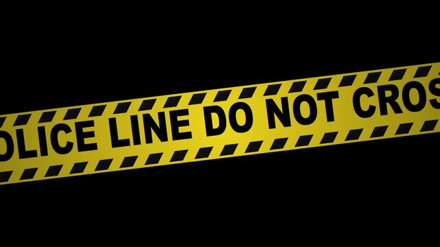 police line do not cross caution tape on black background