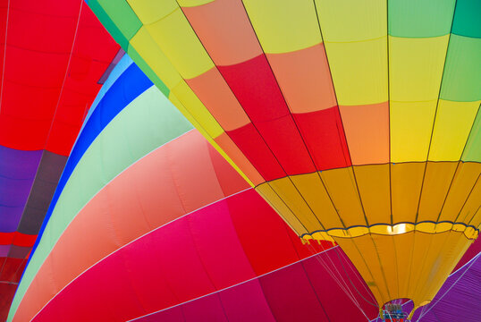 abstract background of close up of colorful hot air balloons