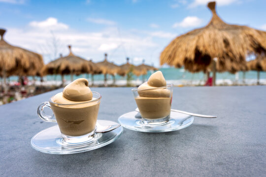 Two Coffee Cream Desserts At Beach Club 