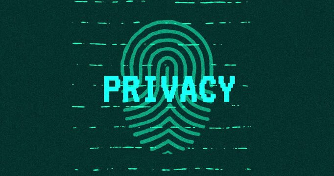 Privacy - technology cybersecurity concept Minimalist Glitch Effect
