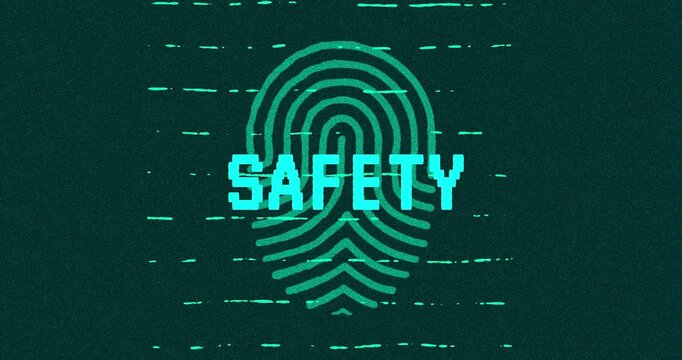 Safety - technology cybersecurity concept Minimalist Glitch Effect