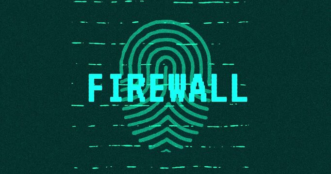 Firewall - technology cybersecurity concept Minimalist Glitch Effect