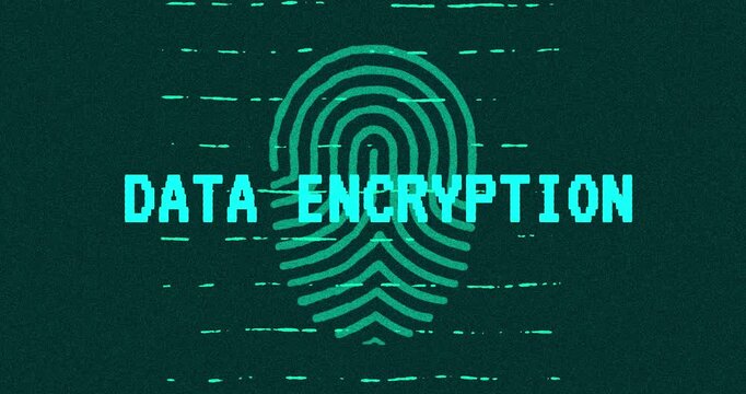 Data Encryption - technology cybersecurity concept Minimalist Glitch Effect
