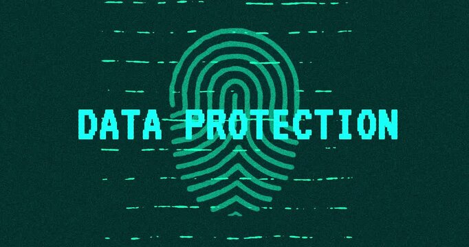 Data Protection - technology cybersecurity concept Minimalist Glitch Effect