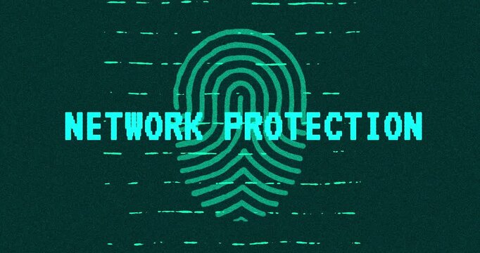 Network Protection - technology cybersecurity concept Minimalist Glitch Effect