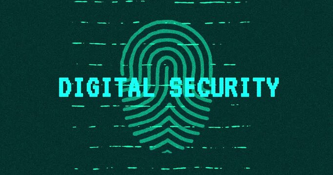 Digital Security - technology cybersecurity concept Minimalist Glitch Effect