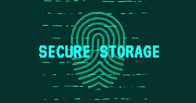 Secure Storage - technology cybersecurity concept Minimalist Glitch Effect