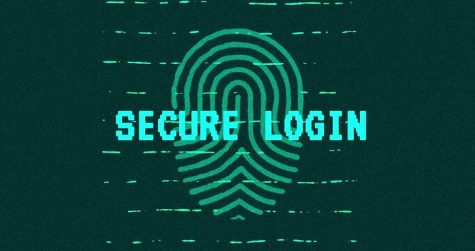 Secure Login - technology cybersecurity concept Minimalist Glitch Effect
