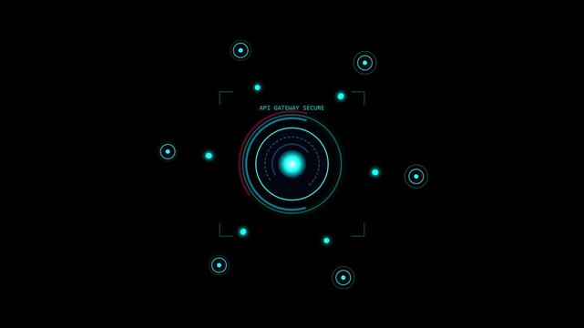 Modern Digital Network Security Illustration Seamless Motion Loop 4K