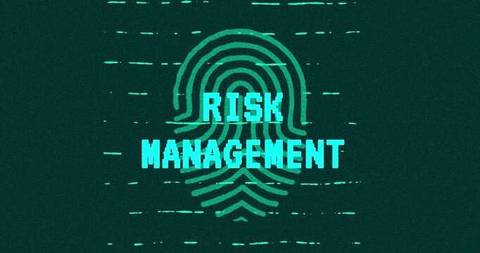 Risk Management - technology cybersecurity concept Minimalist Glitch Effect
