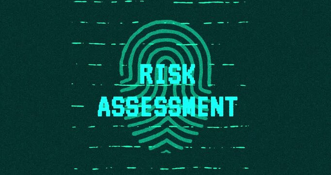 Risk Assessment - technology cybersecurity concept Minimalist Glitch Effect