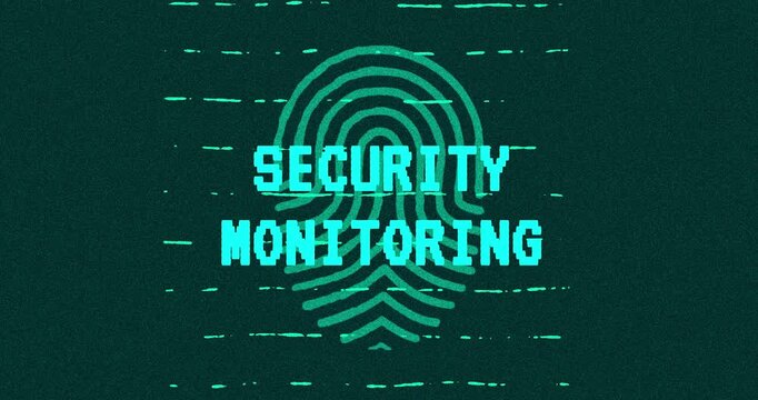 Security Monitoring - technology cybersecurity concept Minimalist Glitch Effect