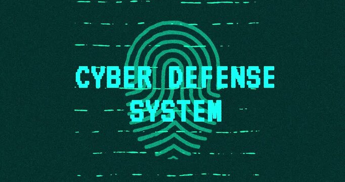 Cyber Defense System - technology cybersecurity concept Minimalist Glitch Effect