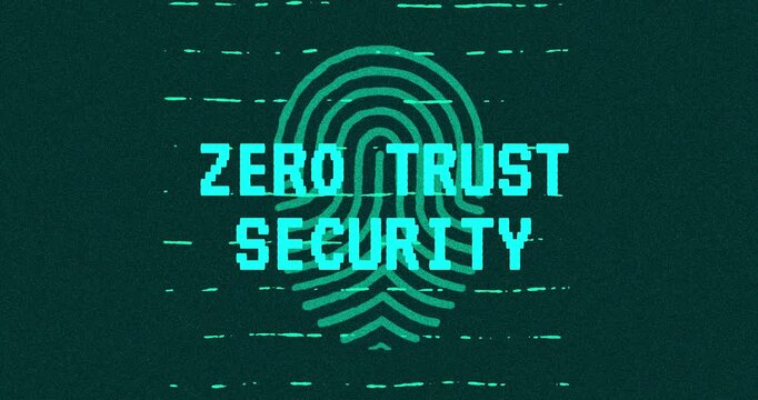 Zero Trust Security - technology cybersecurity concept Minimalist Glitch Effect