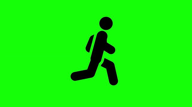 Running Silhouette Loop on Green Screen for Motion Graphics