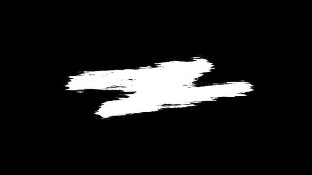 White hand painted brush strokes moving on black background