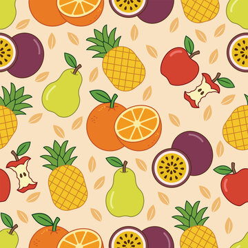 Colorful fruit pattern illustration background
