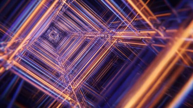 偏光スリットから広がる幾何学的多様体と光波の科学実験用背景映像