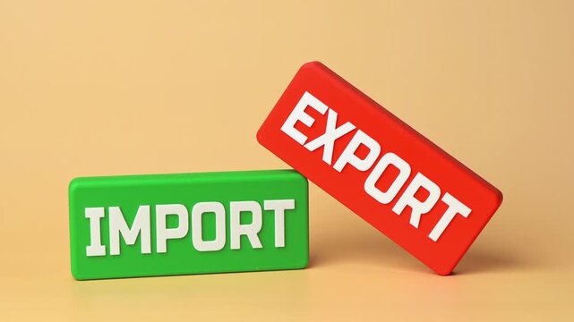 Import and export. Trade and transportation of goods across borders. International commerce logistics and customs regulation
