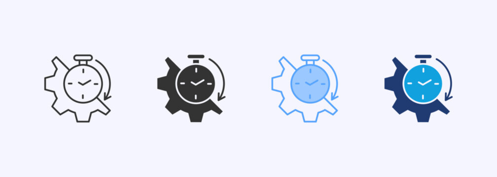 Timer Icon Set Multiple Style Collection Vector Illustration