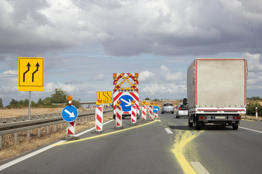 Autobahnbaustelle in Serbien in der N&auml;he von Belgrad