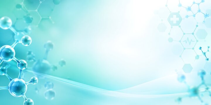 Abstract science background with blue molecule structures