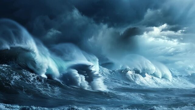 Powerful Waves on a Violently Rough Open Ocean