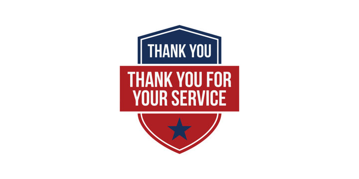 Thank you for your service graphic emblem