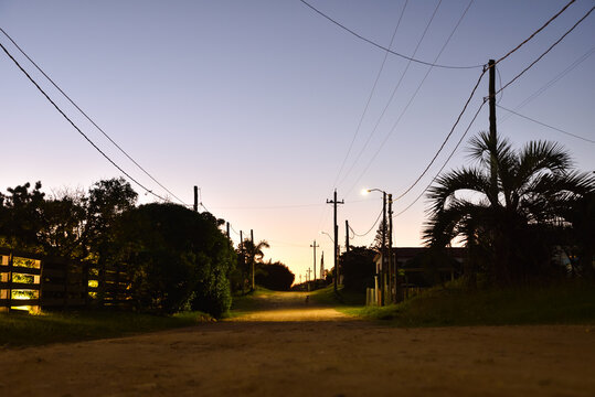 A Dirt Road in a Residential Neighborhood in La Paloma, Uruguay