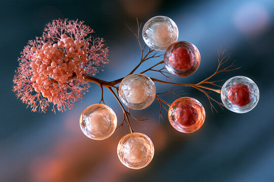 Cell differentiation pathway in developmental biology concept