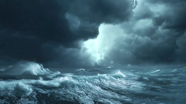 Powerful Waves on a Violently Rough Open Ocean