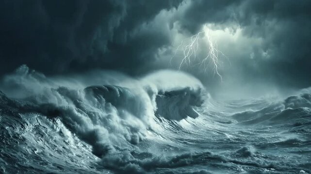 Powerful Waves on a Violently Rough Open Ocean