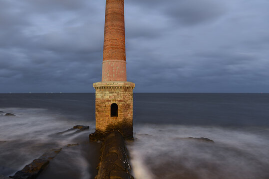 Historic Collector Respirator Chimney by the Sea in Montevideo, Uruguay