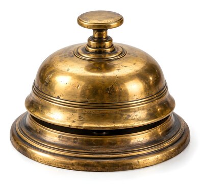 Antique brass bell push for hotel or reception