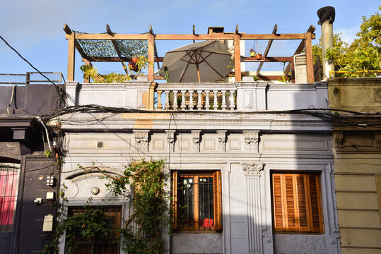 Colorful Colonial Architecture in Montevideo, Uruguay