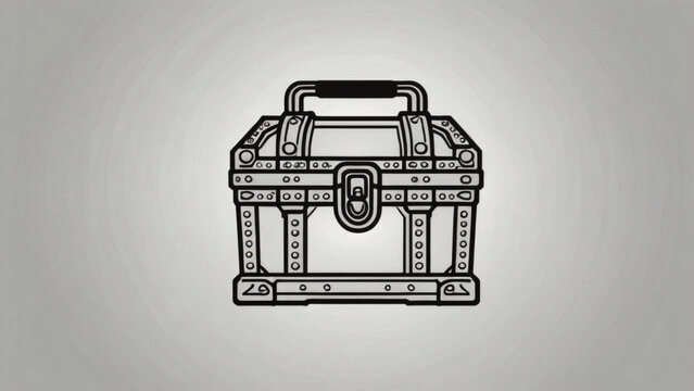treasure chest icon vector in line style
